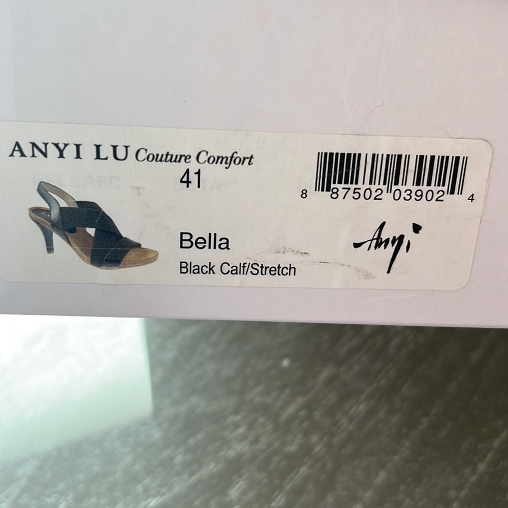 Anyi Lu “Bella” black sandals 41 11